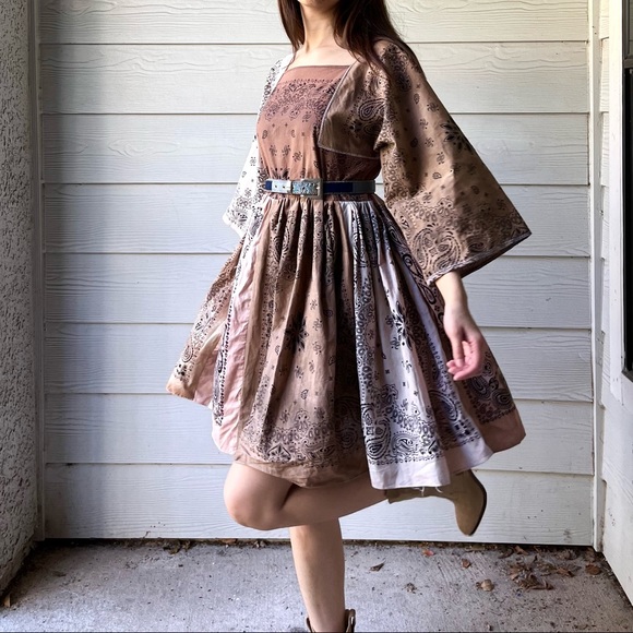 Handmade Bandana Dress SKU 7780 Muddy/Earthy - Picture 8 of 16